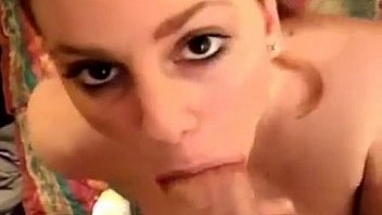 He films her stripping and sucking his cock