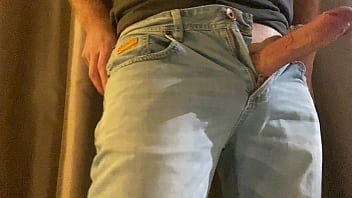 British Big Cock Bursts Out Of Jeans thumbnail