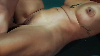 I'm a naughty stepmom fucking without a condom on the pool table at the estate with my young stepson