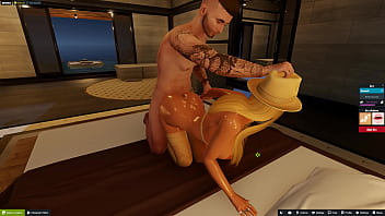 Slutty blonde fucked on bed