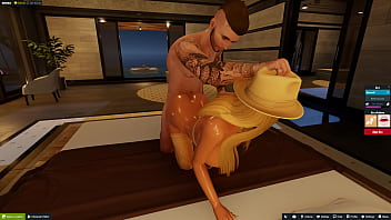 Slutty blonde fucked on bed