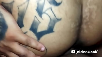 Showing off her boyfriend's cock and taking cum in her face