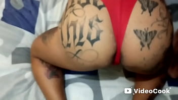 Showing off her boyfriend's cock and taking cum in her face