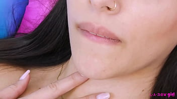 Timeless dark haired elegance naked close up