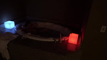 Bbw pleases herself in a big jacuzzi at night