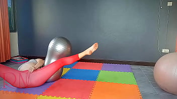 A Girl Without Panties Is Engaged In Yoga The Athlete Takes Off Yoga Leotards And Shows Her Pussy thumbnail
