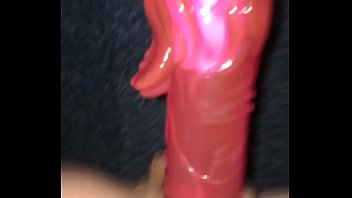 Mrs rides stick on dildo hard