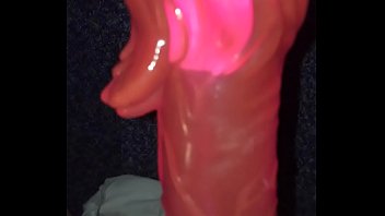 Mrs rides stick on dildo hard