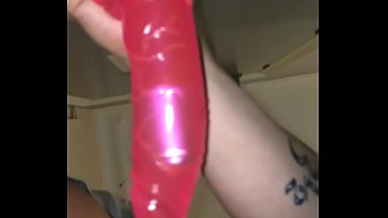 Mrs rides stick on dildo hard