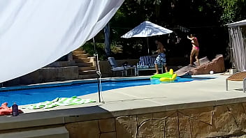 Lexi bloom cute petite girl tied up bondage and fucked poolside and get facial