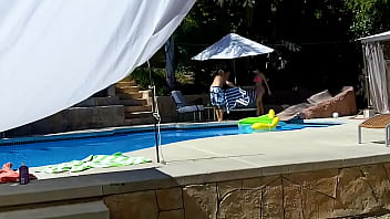 Lexi bloom cute petite girl tied up bondage and fucked poolside and get facial