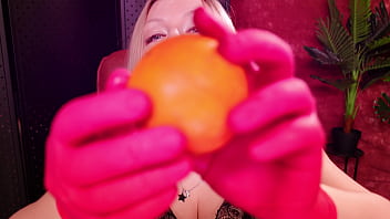Nurse gloves and eating oranges arya grander