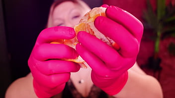 Nurse gloves and eating oranges arya grander