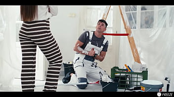 Slutty house owner gets pranked time stop freeze fuck creampie