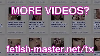 Japanese asian tongue spit fetish