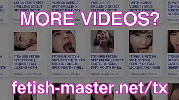 Japanese asian tongue spit fetish