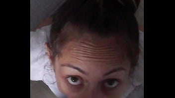 Candie cross’ eyes locked on mine while she gags on my cock in those tight jeans—the perfect submissive slut begging to be used