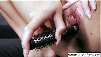 Cute lovely girl insert crazy stuff in her wet holes movie 19