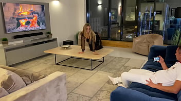 Cute girl spraid legs in sexy lingery and fuck with boyfriend on the cam