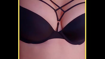 Milf wears black lingerie