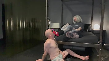 Hunter bradley sniffing and licking blazed brat's sneakers socks & feet Hunter bradley sniffing and licking blazed brat's sneakers socks & feet