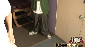 First time ebony with a group of white dicks 15