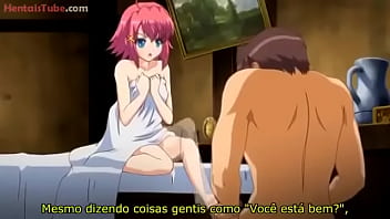 Garota virgem de cabelo rosa