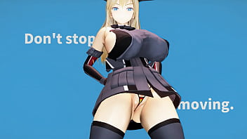 Kancolle ship bismarck motivates herself by doing naughty exercise