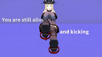 Kancolle ship bismarck motivates herself by doing naughty exercise