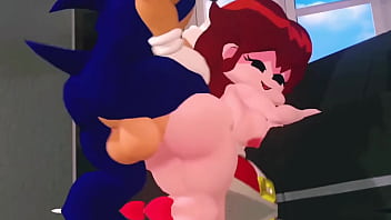 Girlfriend has sex with a blue hedgehog