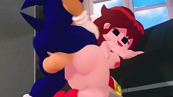 Girlfriend has sex with a blue hedgehog