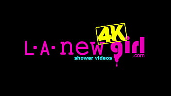 Smoldering brunette goddess enjoys a sensual bath