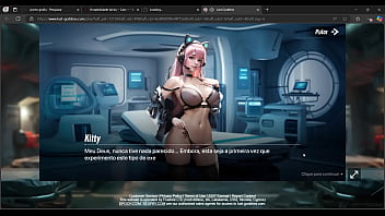 Menina de gatinho fofa