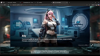 Menina de gatinho fofa