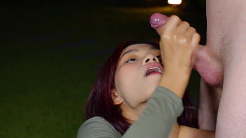 Reach around handjob out in the wild