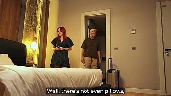Step mom shares bed with step son in hotel—naughty night unfolds Step mom shares bed with step son in hotel—naughty night unfolds