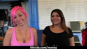 Slutty amateur babe is paid cash from some crazy public sex 17