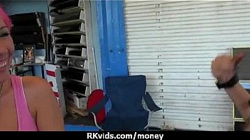 Slutty amateur babe is paid cash from some crazy public sex 17