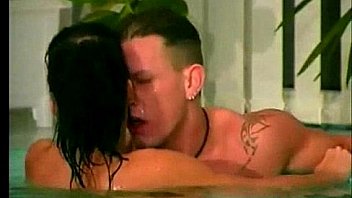 Three turned on couples strip nude fuck out by the pool