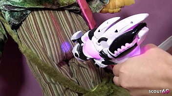 Big natural tits nerd teen suprised with first cock to hard defloration fuck with facial when home alone