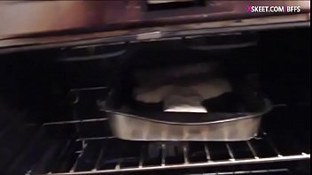 Two teens baking cookies and had orgy