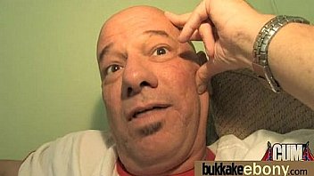 Ebony babe sucks too many white cocks 22