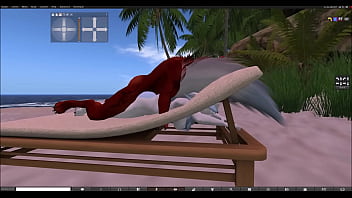 Having fun with a red wolf