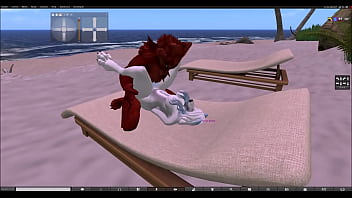 Having fun with a red wolf