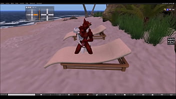 Having fun with a red wolf