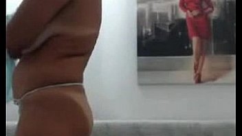 Sexy milf with saggy tits plays on webcam