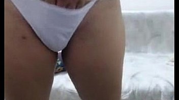 Sexy milf with saggy tits plays on webcam