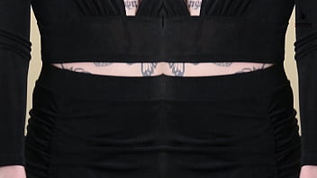 Two piece black outfit deep plunging neck lookshot on kit summers