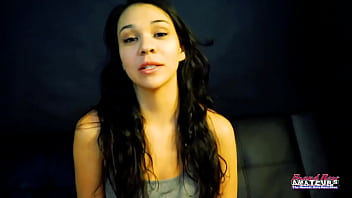 Petite brunette coed sabrina gets her wet pussy fucked and mouth jizzed