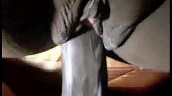 Close up on a dark black pussy screwed